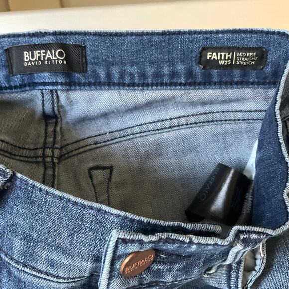 Buffalo by David Bitton Women MidRise Straight Stretch Waxed Jeans size W25,Blue - Picture 8 of 11